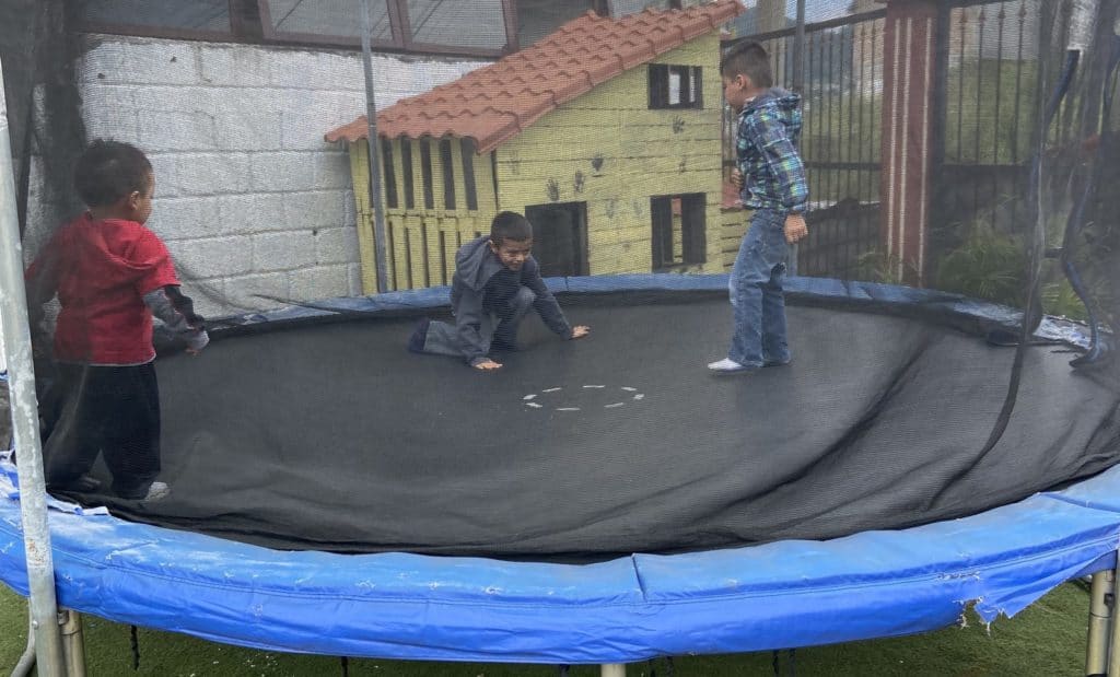 3 boys on the trampoline
